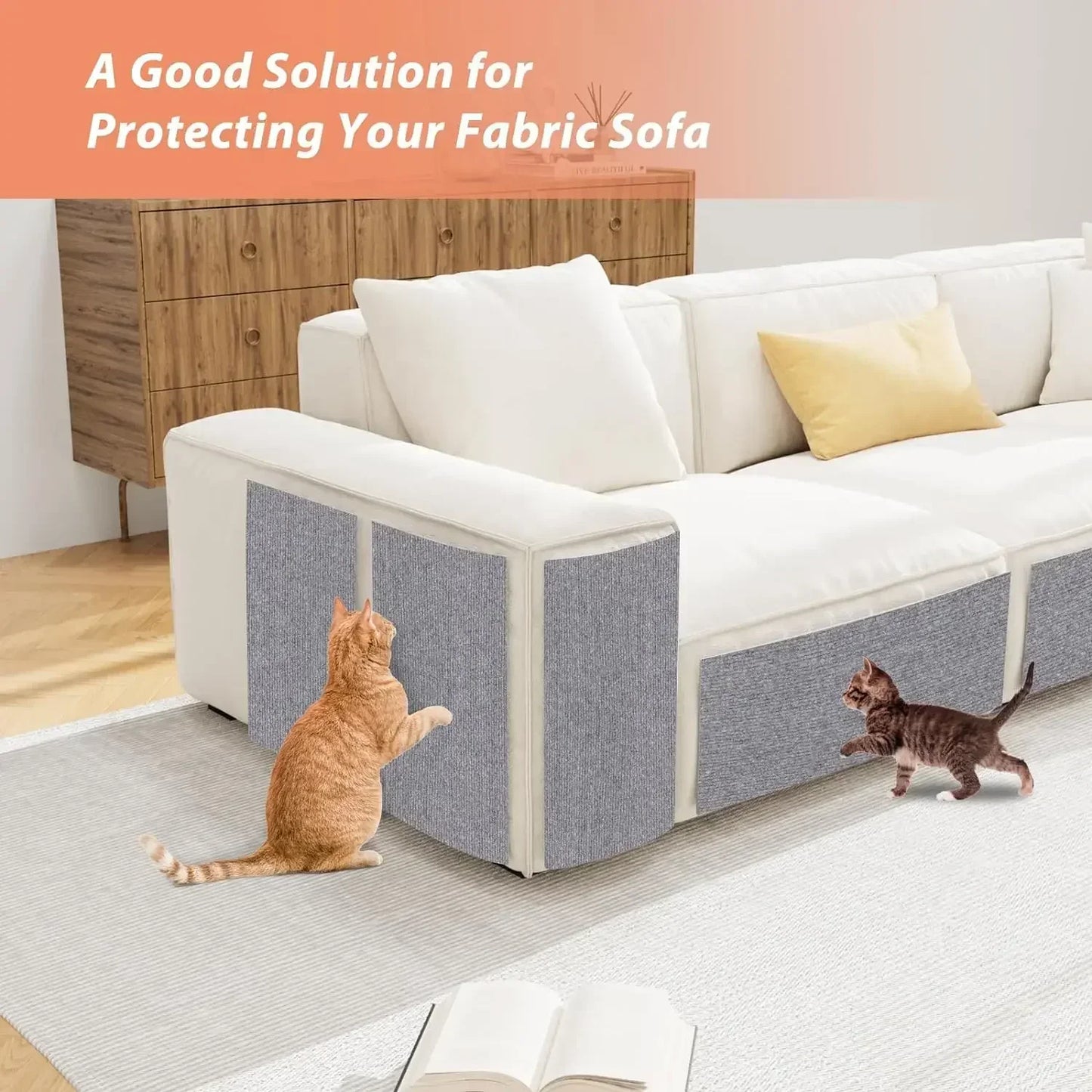 Self-Adhesive Cat Scratch Guard Pad — Sofa & Furniture Protector