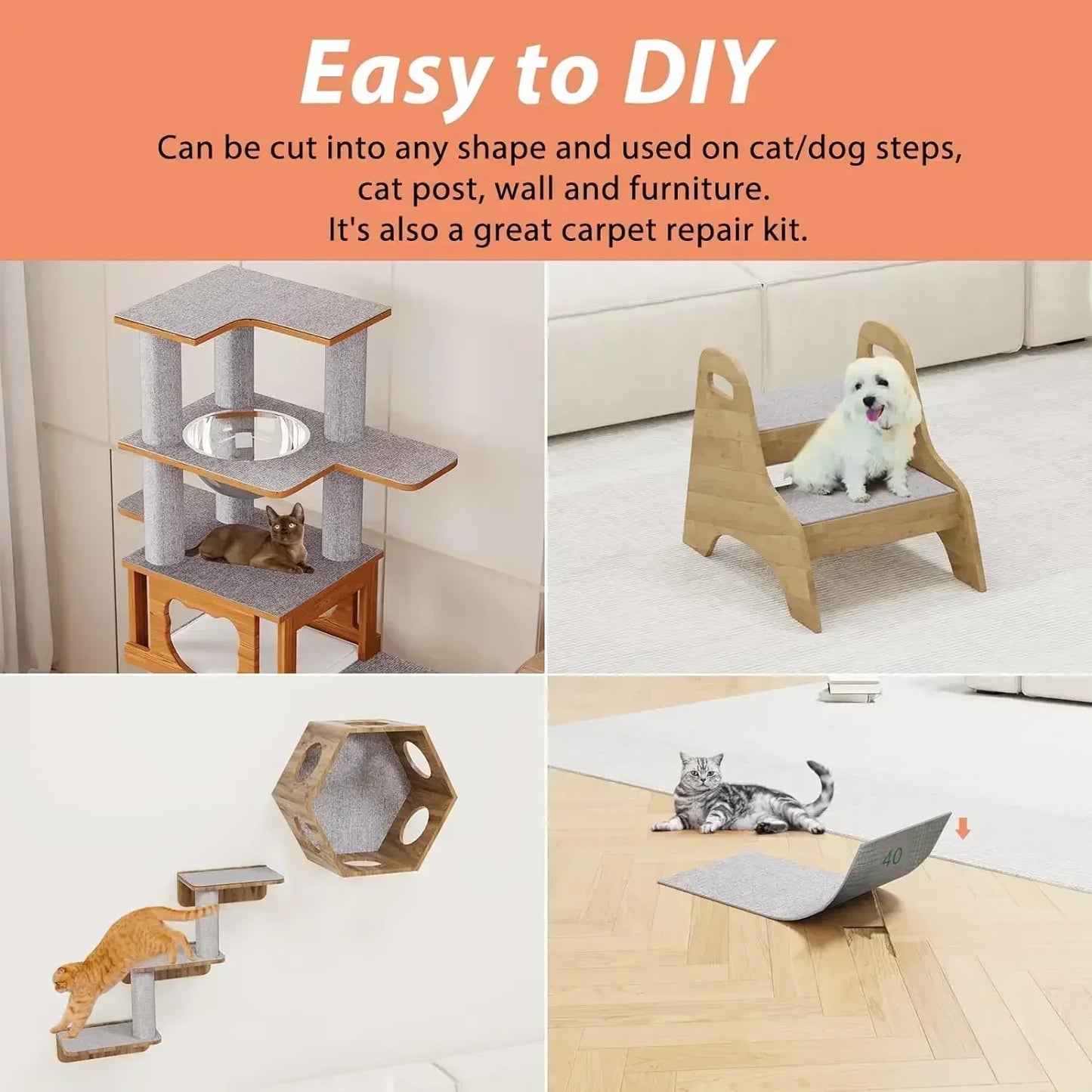 Self-Adhesive Cat Scratch Guard Pad — Sofa & Furniture Protector