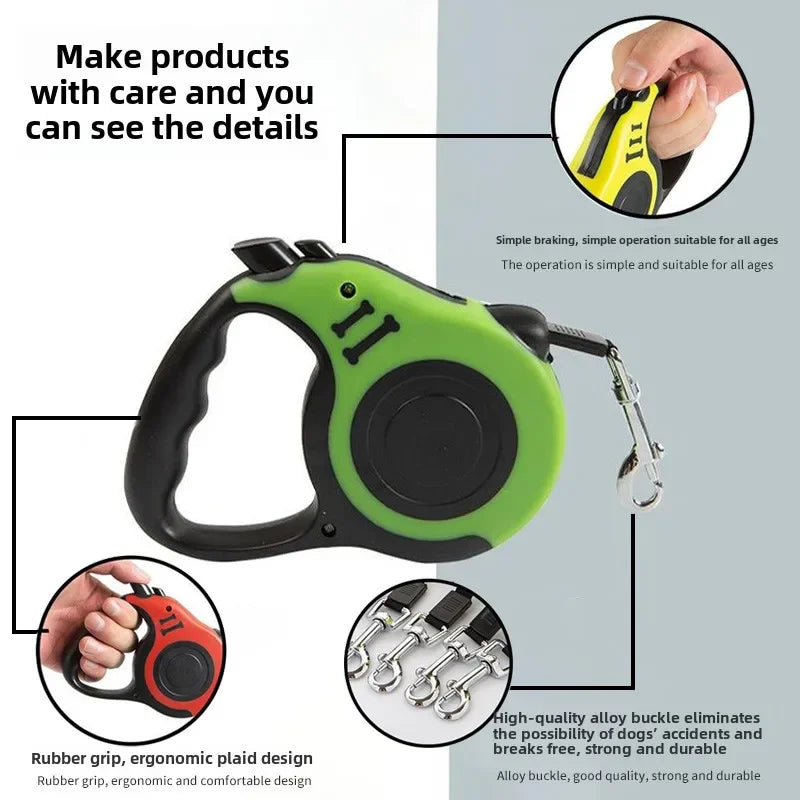 3m/5m Automatic Telescopic Retractable Nylon Leash