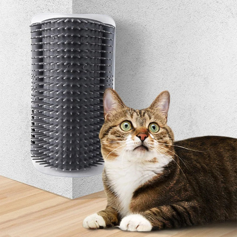 Cat Corner Brush & Massager – Self-Grooming Wall Scratcher