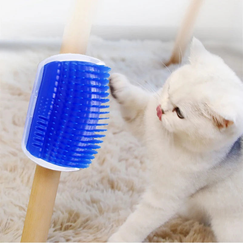 Cat Corner Brush & Massager – Self-Grooming Wall Scratcher