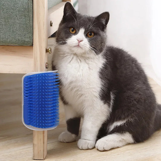 Cat Corner Brush & Massager – Self-Grooming Wall Scratcher